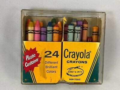 Vintage Box of Crayola Crayons in Plastic Container - Pre-owned | eBay