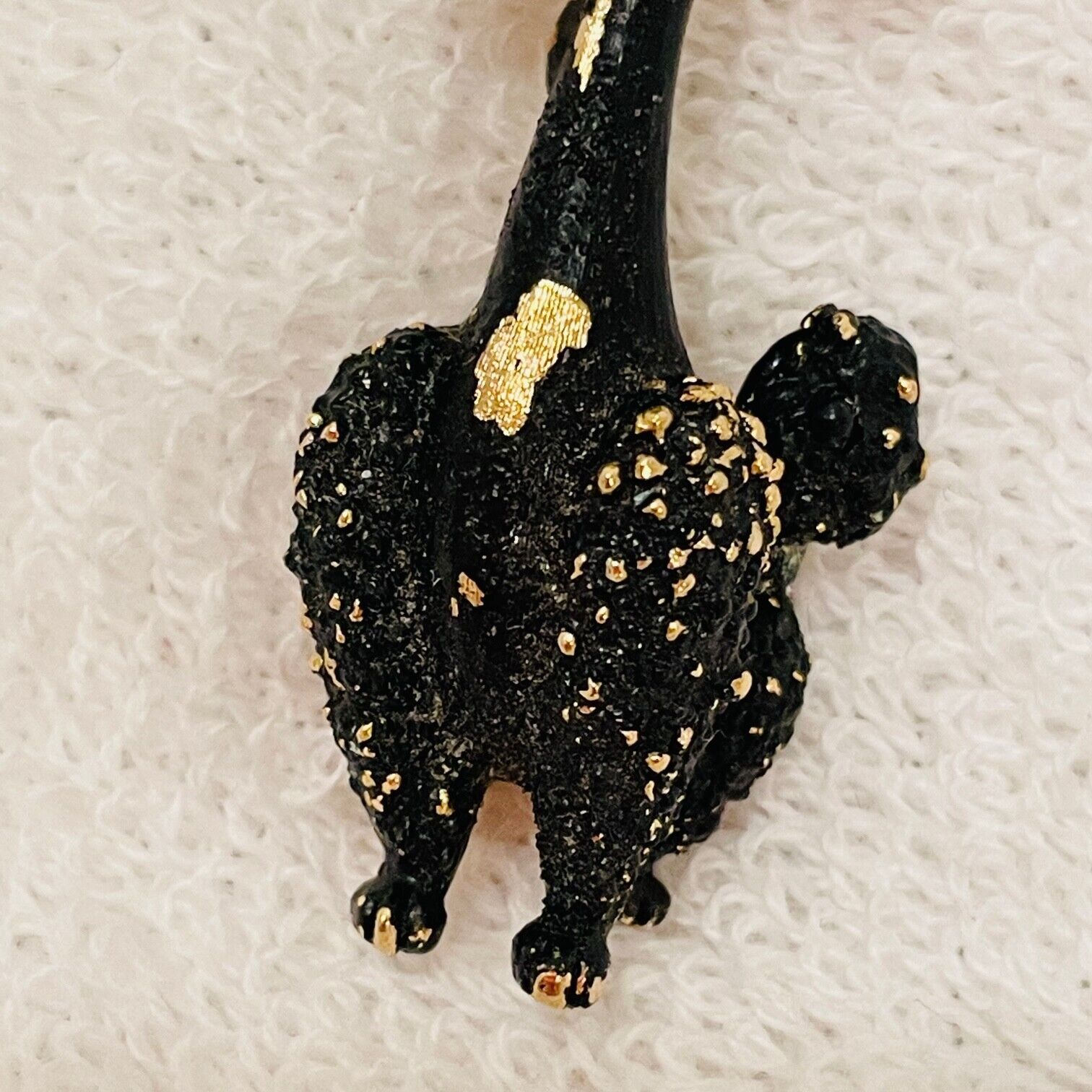 Vtg 50's Estate Hanselle Black Poodle Gold Tones … - image 3