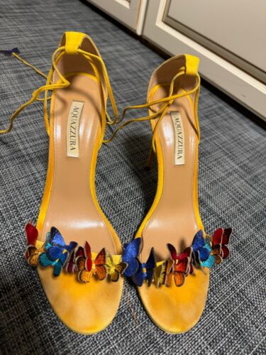 AQUAZZURA Papillon 105 suede sandals