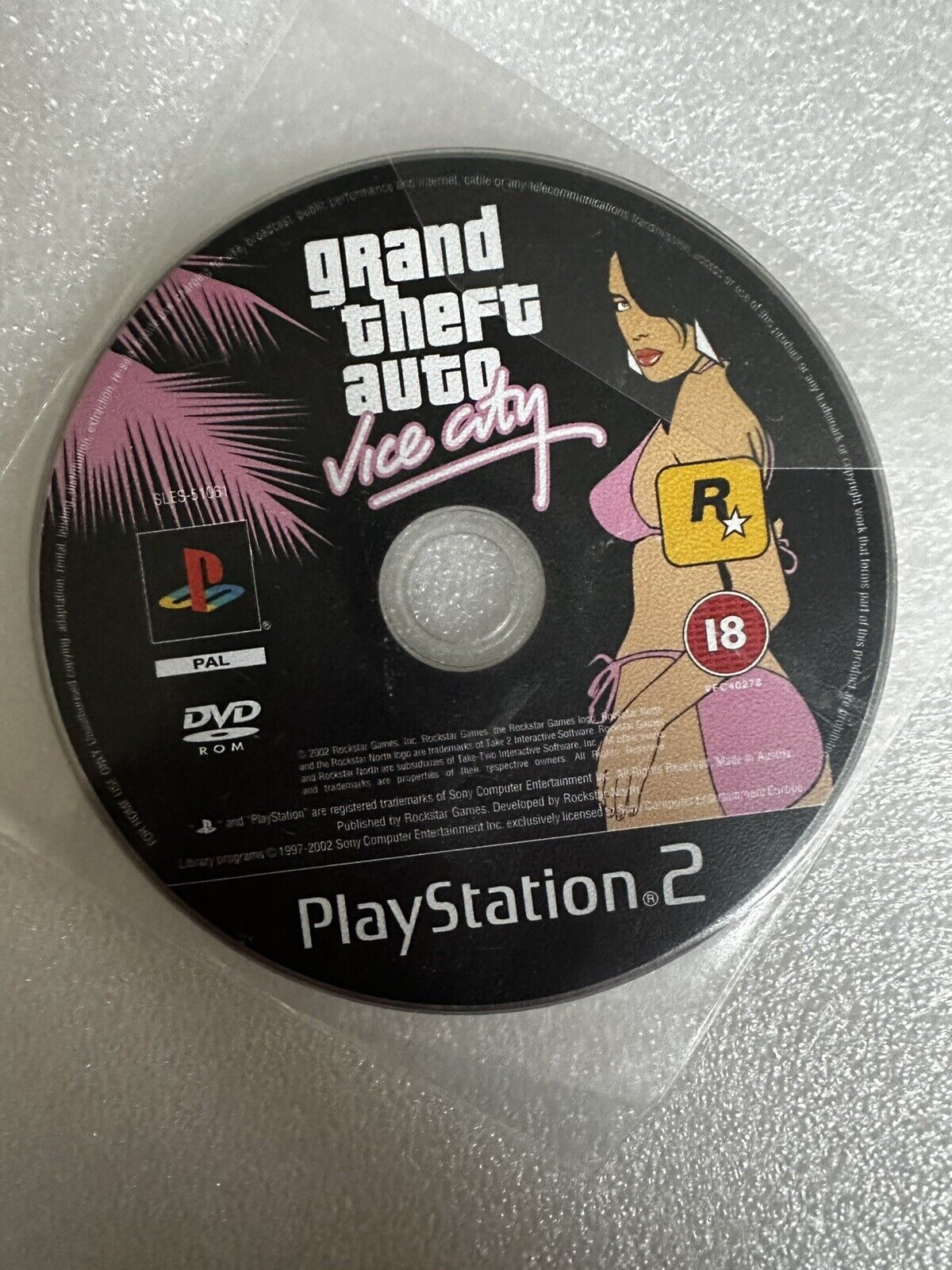 Grand Theft Auto (GTA) Vice City - PlayStation 2 PS2 Game PAL Disc Only ...