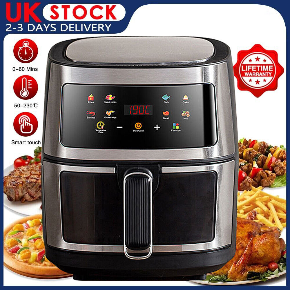 Large Air Fryer 8L Digital Visible Oven Cooker Oil Free Low Fat Healthy ...