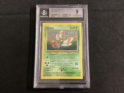 Pokémon Neo Discovery UL YANMA Holo Square Cut Factory Misprint BGS 9 ...