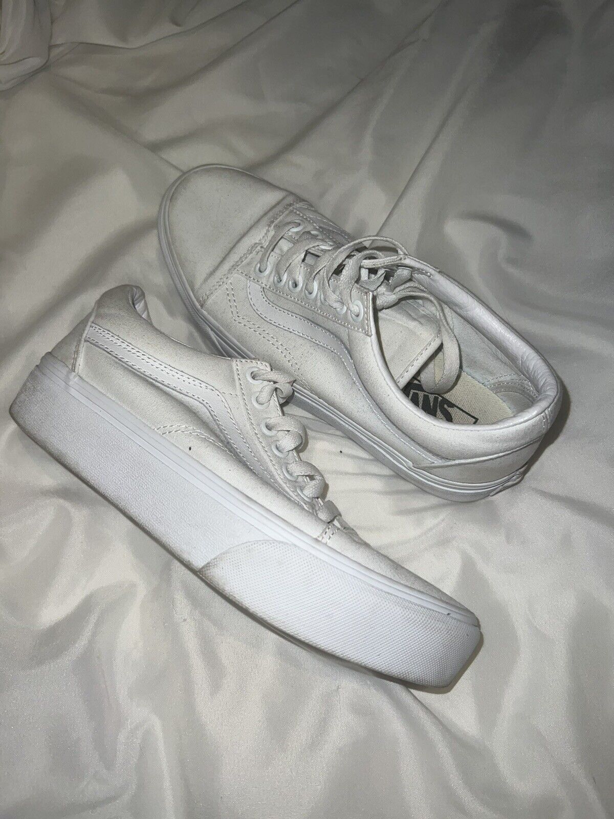 All White Platform Vans - image 2