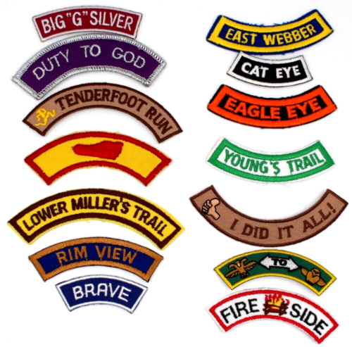 Lot of Segment Rockers Rainbow Trails Council Camp Geronimo Patches Boy ...