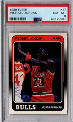 1988 fleer michael jordan psa 8 Chicago Bulls FREE SHIPPING!!! | eBay