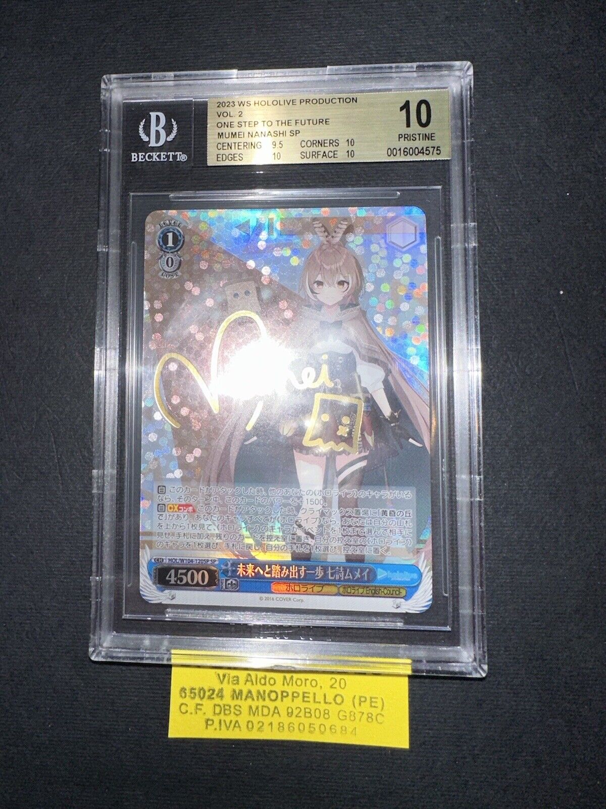 BGS 10 Weiss Schwarz ONE STEP TO THE FUTURE MUMEI NANASHI SP hololive ...