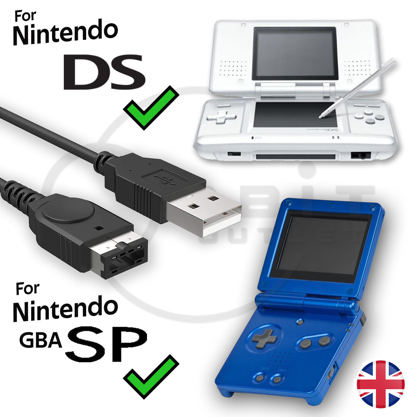 USB Charger Charging Lead Cable for Nintendo DS NDS & Gameboy advance SP  GBA SP | eBay