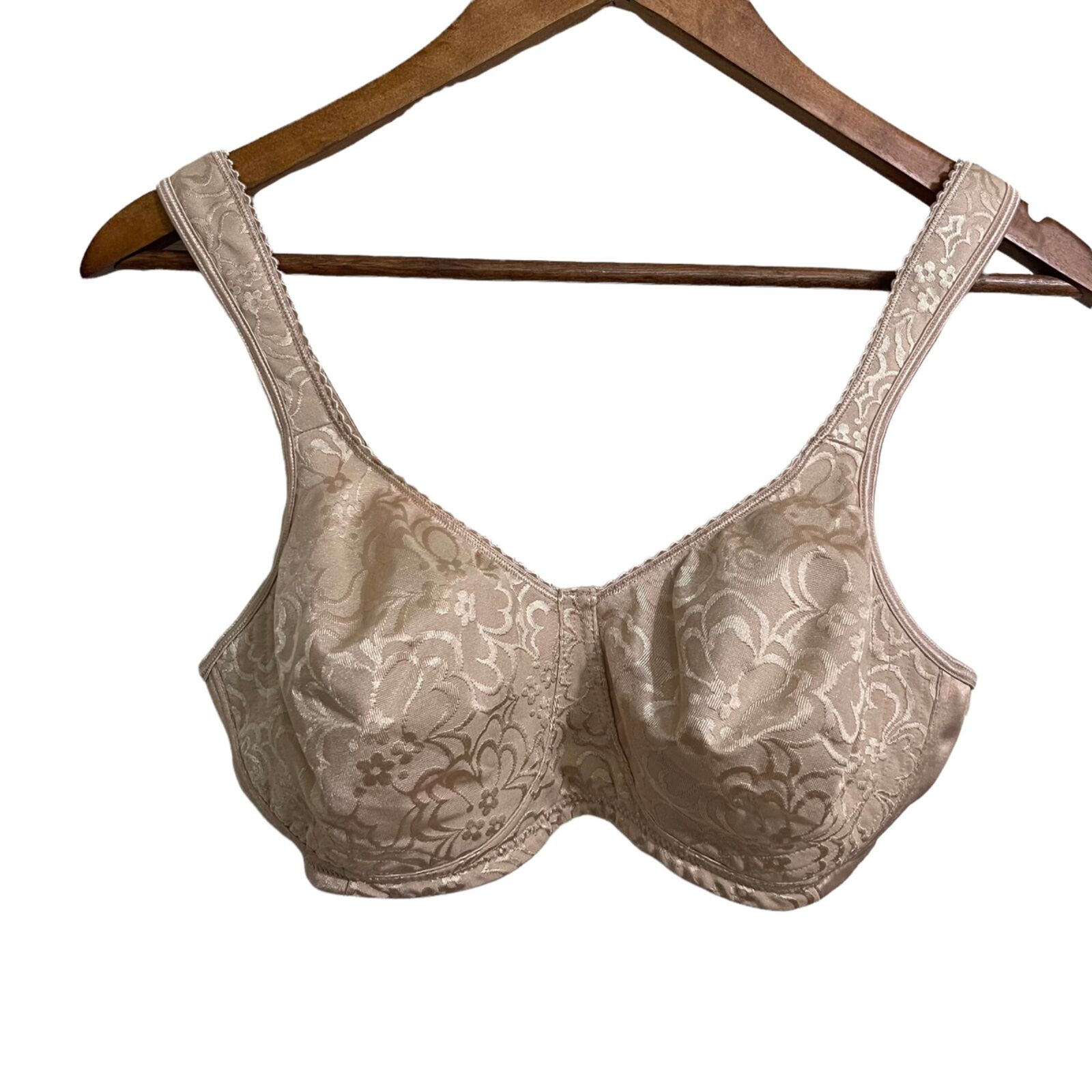 Vintage Playtex 18 Hour Womens Tan Wireless Flora… - image 1