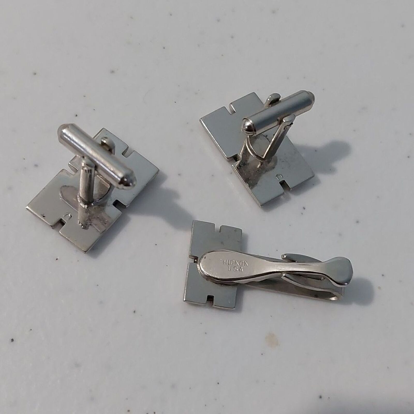 Hickok USA Letter H Initial Cufflinks and Tie Cli… - image 4