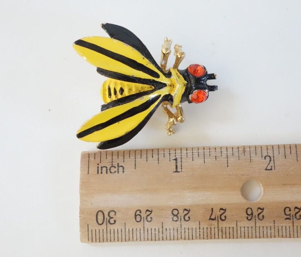 Weiss Signed Bee Brooch Vintage Insect Fly Pin Re… - image 2