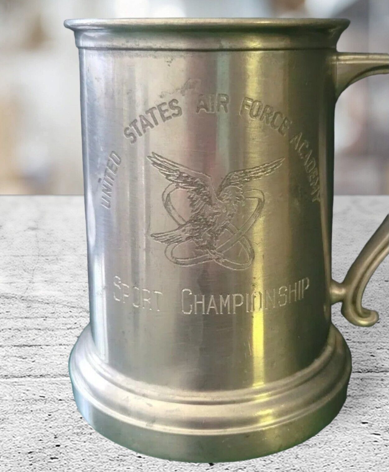 United States Air Force Academy Emblem Pewter Mug Stein Cup Vintage 