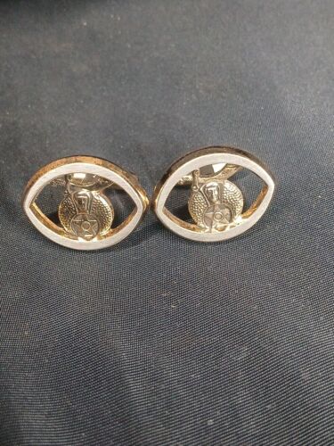 Vintage Gold Tone Masonic / Shriner Cufflinks by H