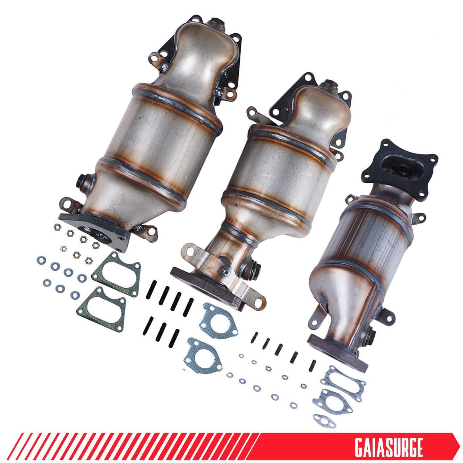 Catalytic Converter Set Bank 1 & 2 & Rear For Honda Pilot 3.5L 2005 to ...