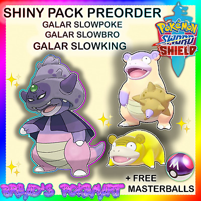 Pokemon SWORD and SHIELD 6IV SHINY GALAR Slowpoke Slowbro Slowking PACK ...