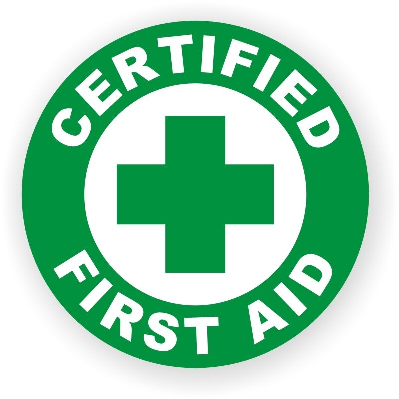 Certified First Aid Hard Hat Decal / Helmet Sticker 1st Safety Label ...