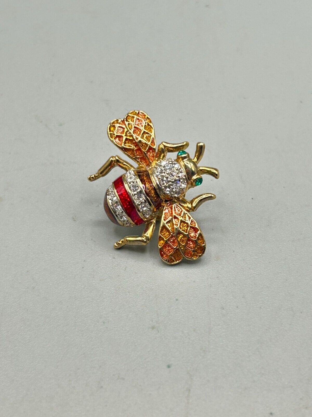 Bumblebee Rhinestone Tack Pin Gold Tone Insect Bu… - image 2