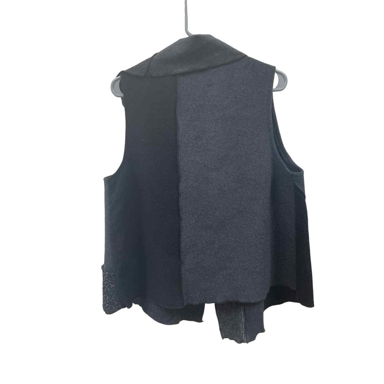 Jane Herzeberg Hand Painted Original Wool Vest XL - image 9