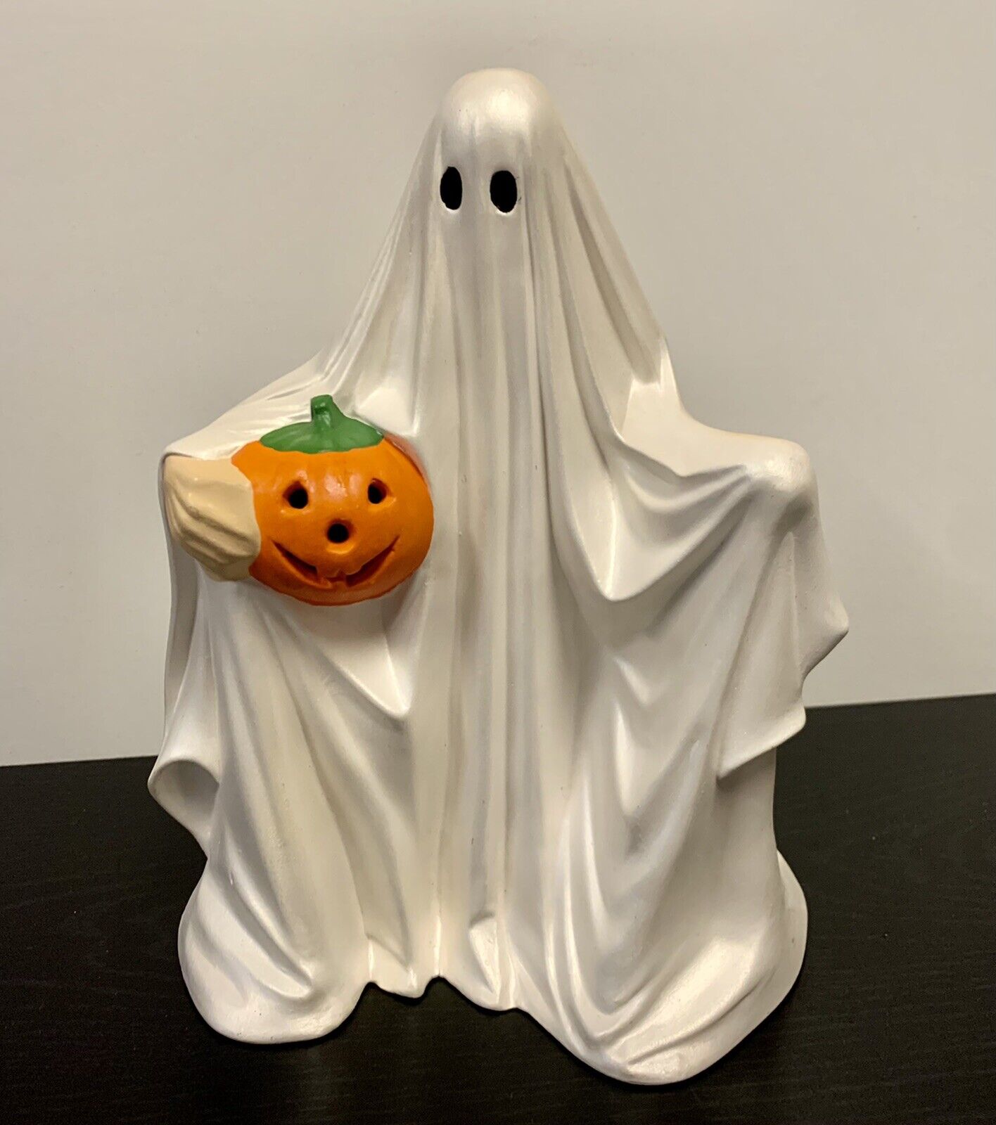 Vtg Ghost and Pumpkin Ceramic Mold 1995 Tabletop 9.5” Halloween ...