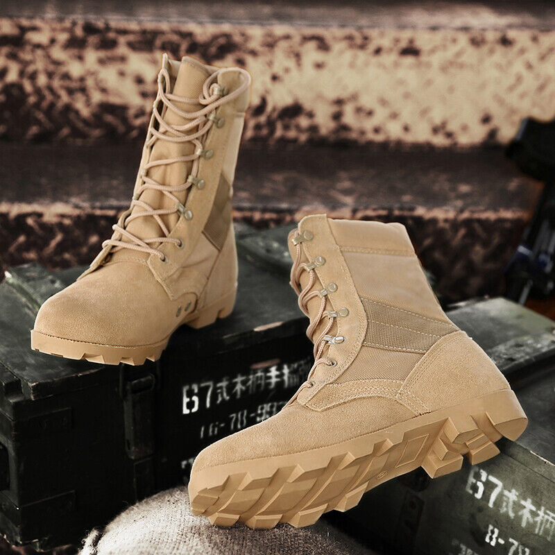 Men High Top Tactical Safety Desert Military Work Casual Shoes Combat Army  Boots | eBay