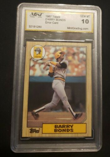 Barry Bonds 1987 Topps RC ERROR CARD Gem Mint 10 Wow EXTREMELY RARE | eBay