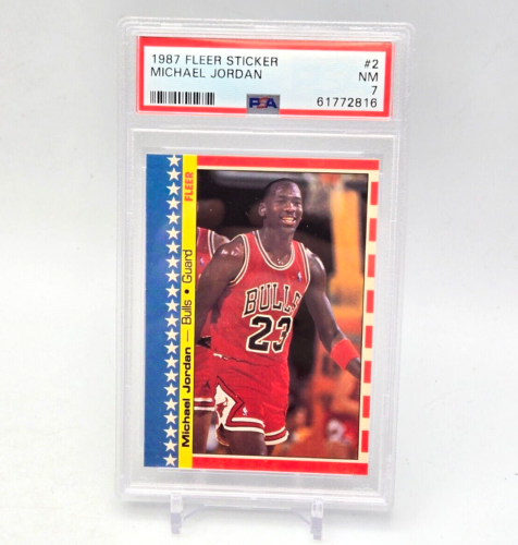 Michael Jordan 1987 Fleer Sticker # 2 - PSA 7 - Chicago Bulls - 1987-88 ...