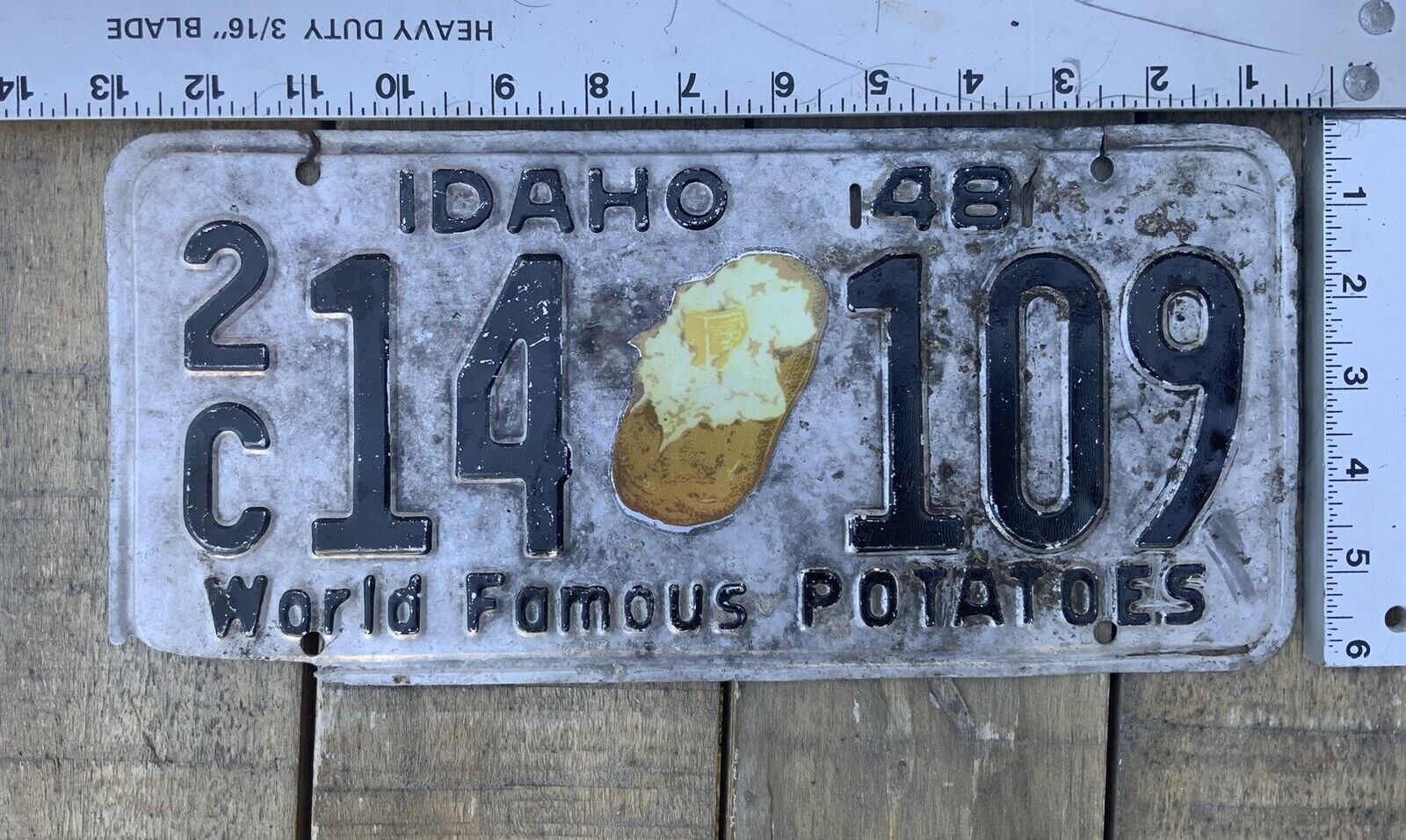 1948 Idaho Passenger Car license plate Canyon County - Caldwell 2C 14 🥔 ...