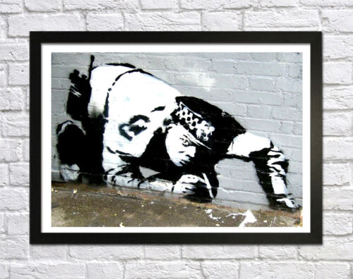 BANKSY SNORTING POLICEMAN - CANVAS/FRAMED WALL ART PICTURE PRINT ...