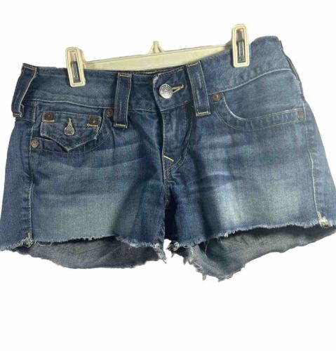 TRUE RELIGION KEIRA DENIM SHORTS SIZE 27 MADE IN U