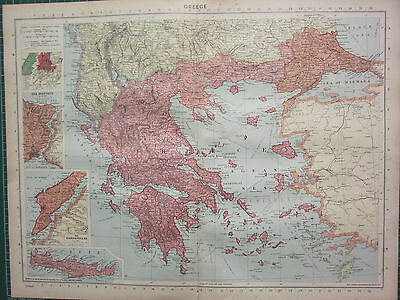 1940 Map Greece Morea Aegean Sea Dardanelles Crete Bosporus Athens Environs Ebay