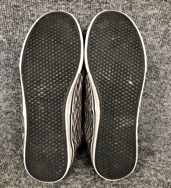 Vans Off the Wall Gray Zig Zag Lace Up Skate Shoes Womens 9 Mens 7.5 In ...