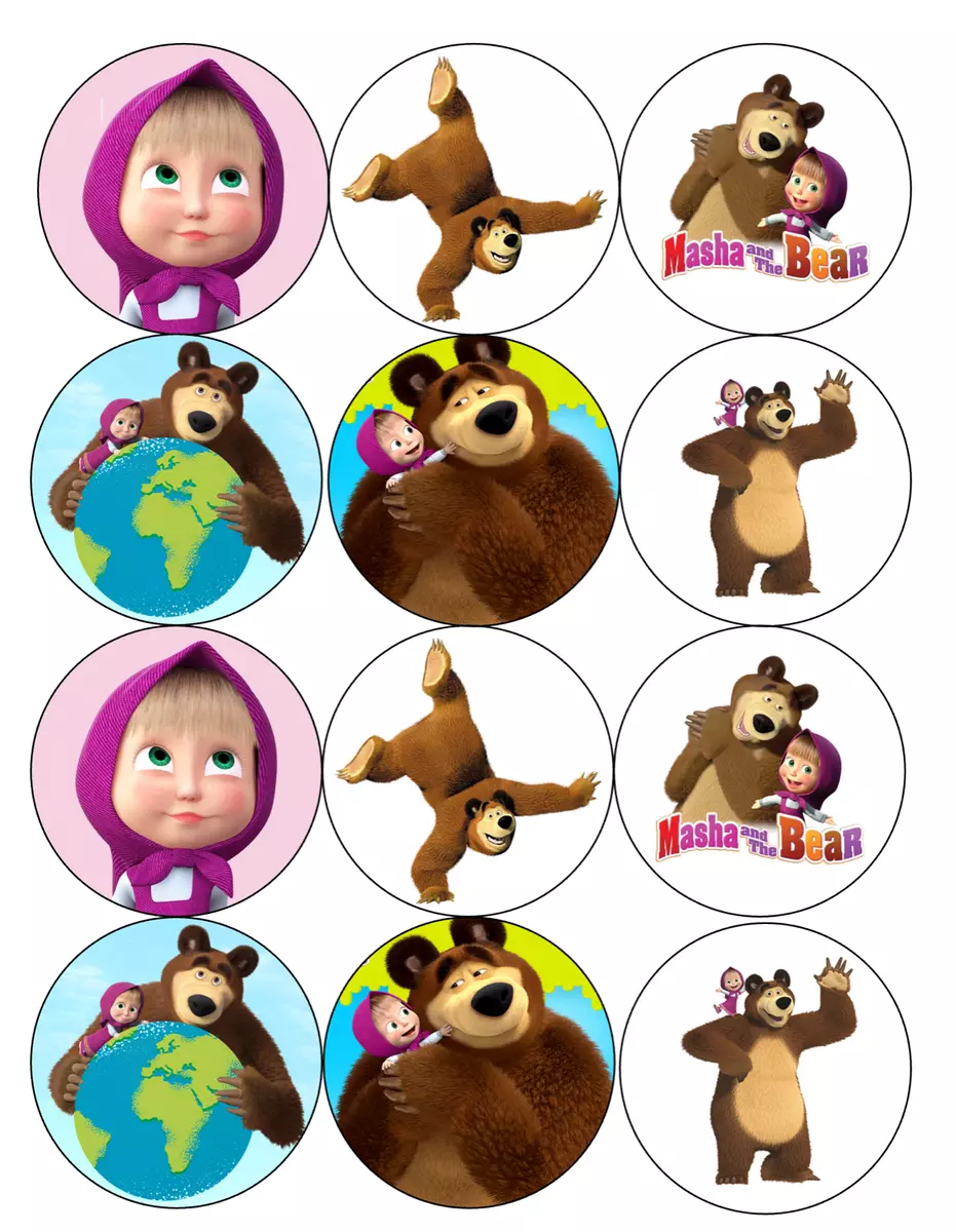 Instant Download Masha And The Bear Clipart, Cake Topper,, 55% OFF