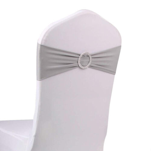 10/20/50/100 Spandex Chair Bands With Buckle Wedding Banquet Chair ...