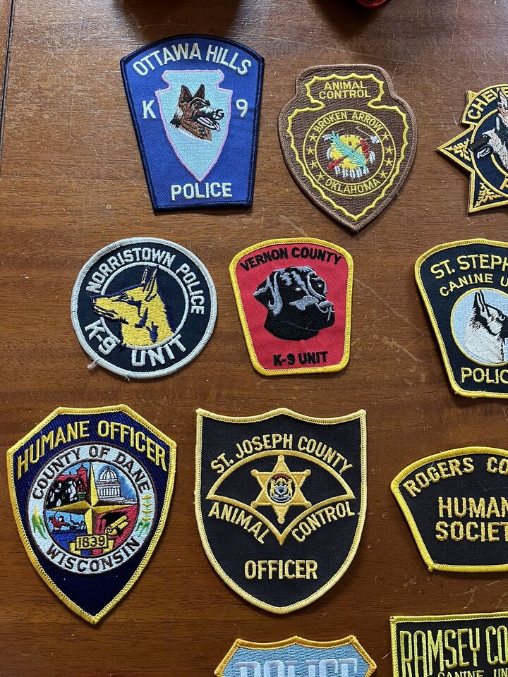 24 Assorted United States Police K9 Canine Police Dog Handler Patches ...