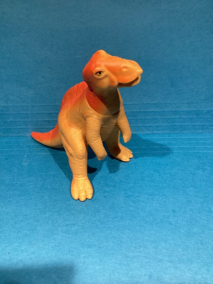 Dinosaur - Yellow & Orange, Vintage Toy Figure, 4