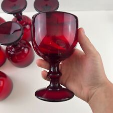 Vintage Ruby Red Goblet Imperial Glass Hoffman House MCM Wine Water Gothic Art