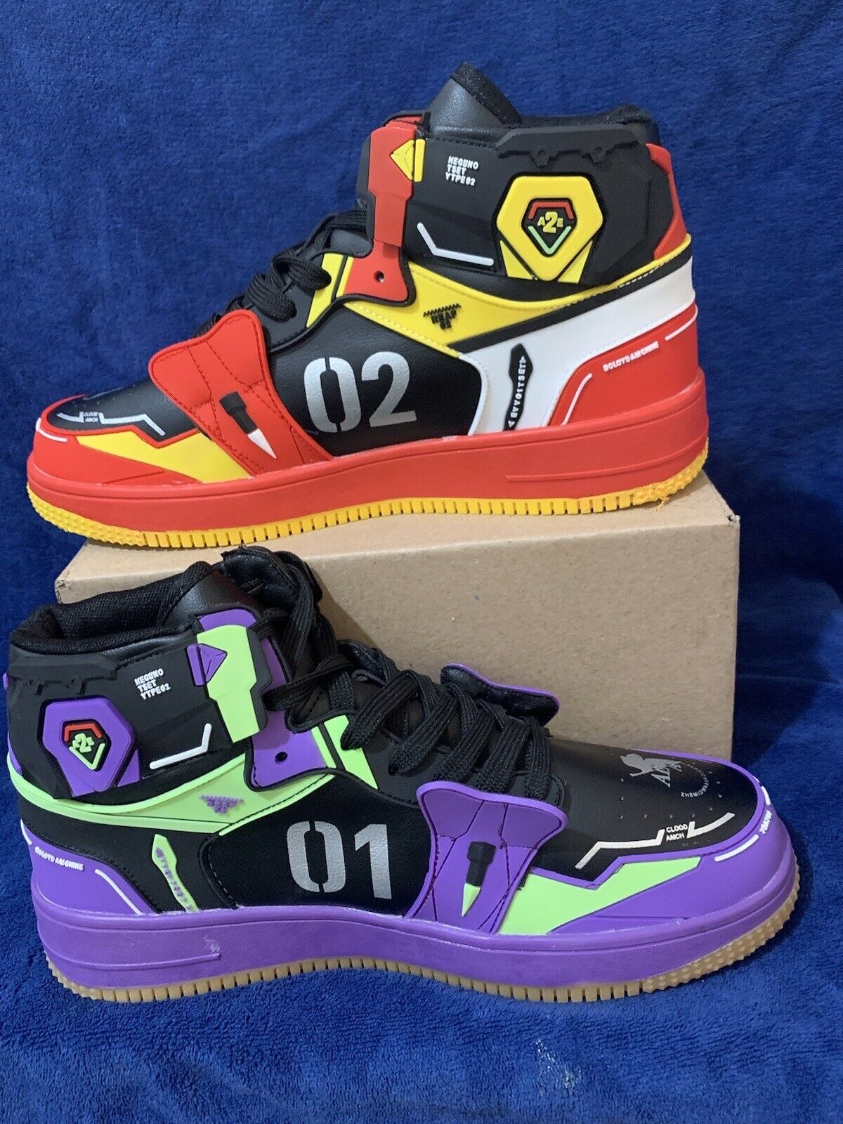 Custom AJ1 Evangelion Unit1-2 anime sneaker artwork shoes cosplay ...