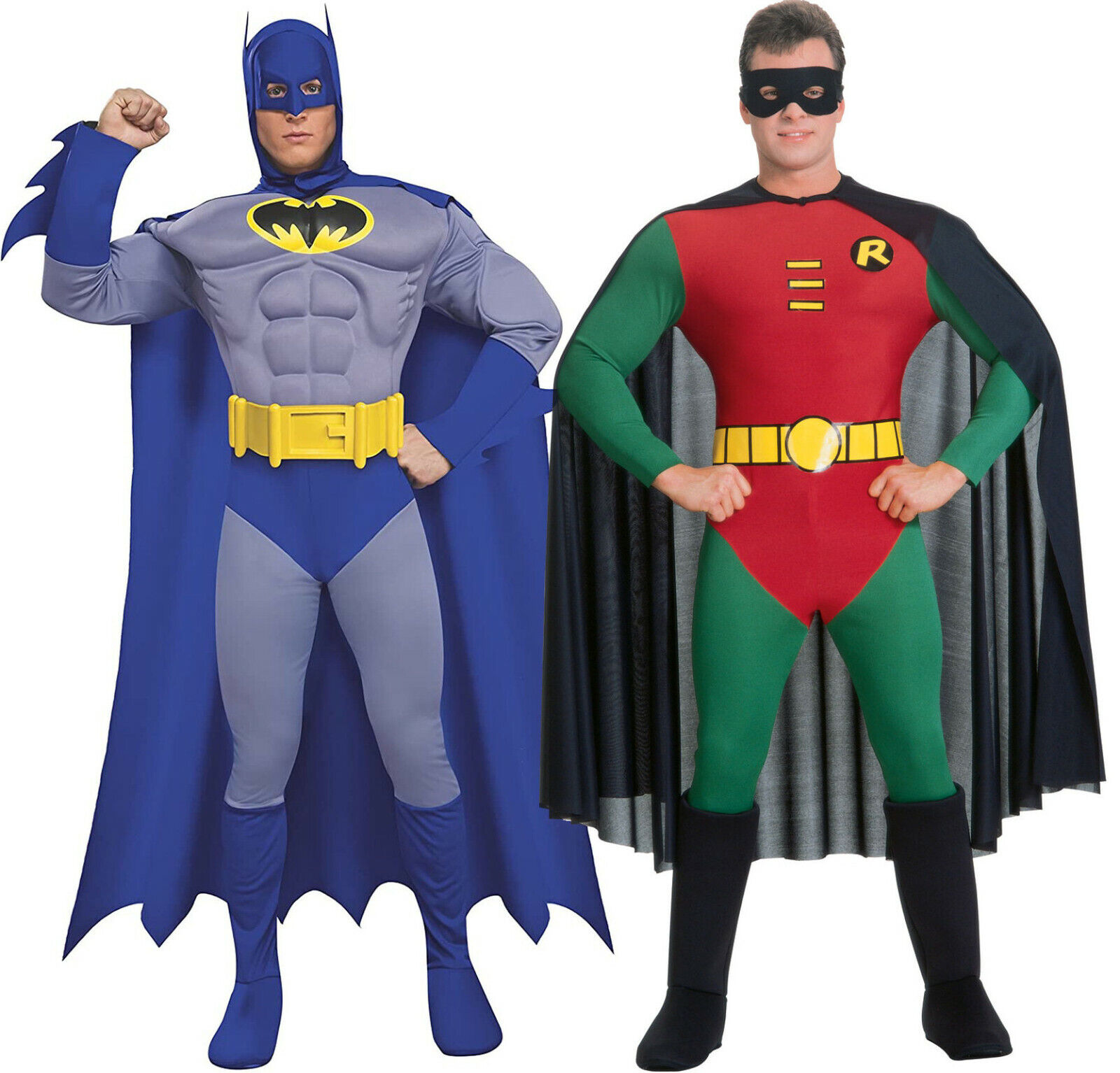 Mens Deluxe Batman Robin Superhero Stag Fancy Dress Costume Muscle Chest  Outfit | eBay