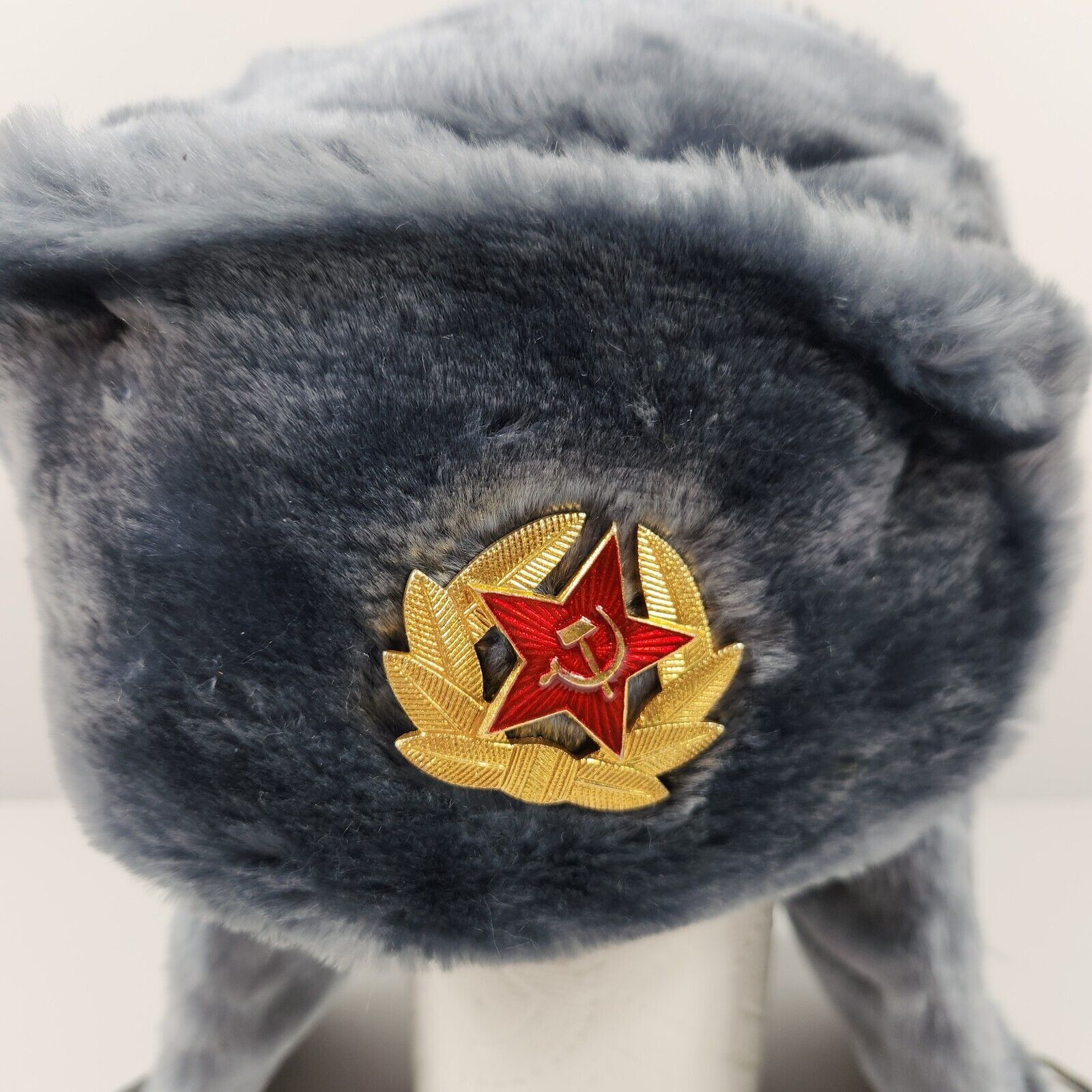 Russian Ushanka Faux Fur Military Hat Size 62 USS… - image 2