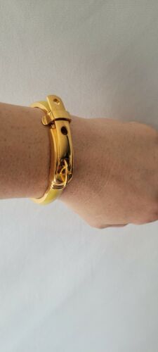 CC SKYE Gold Tone Yellow Belt Look Bangle Fashion 