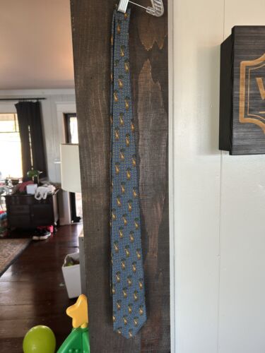 Holland and Holland London Neck Tie blue giraffe