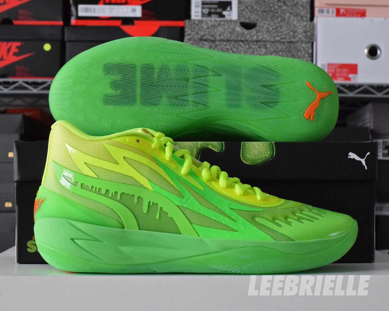 Puma LaMelo Ball  Green Slime 377584-01 GS Men's Size | eBay