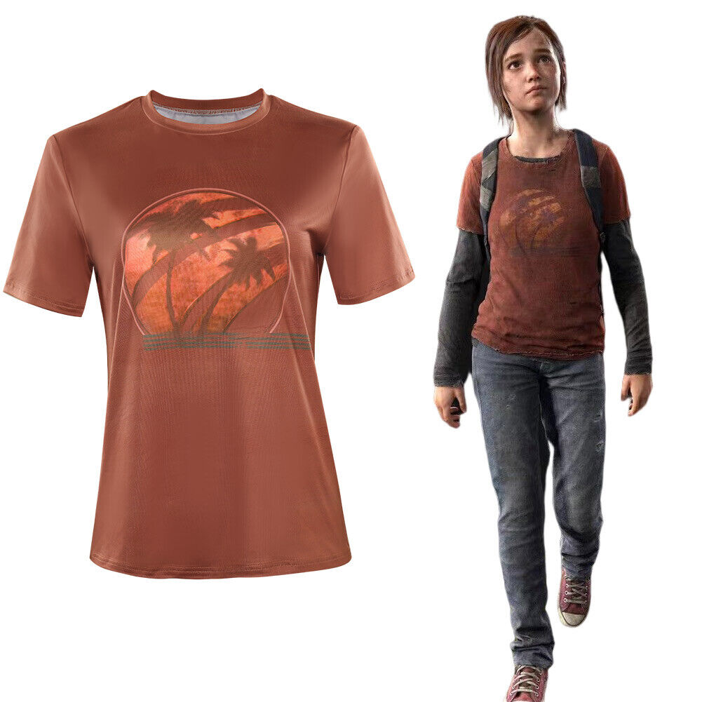 The Last of Us Ellie Cosplay Tshirt Costume Outfit Halloween Carnival Party  Suit | eBay