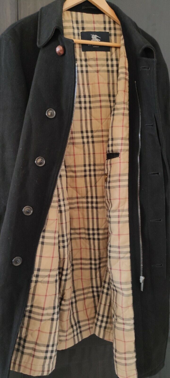 Vintage Burberry London Black Mens Buttoned Trench Cachemire Coat SIZE 50 |  eBay