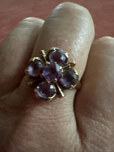 AMETHYST VINTAGE 10k Rose Gold Ring