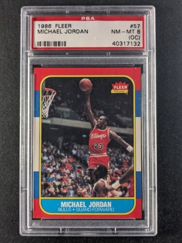 1986-87 Fleer Basketball MICHAEL JORDAN Rookie RC Chicago Bulls #57 PSA ...