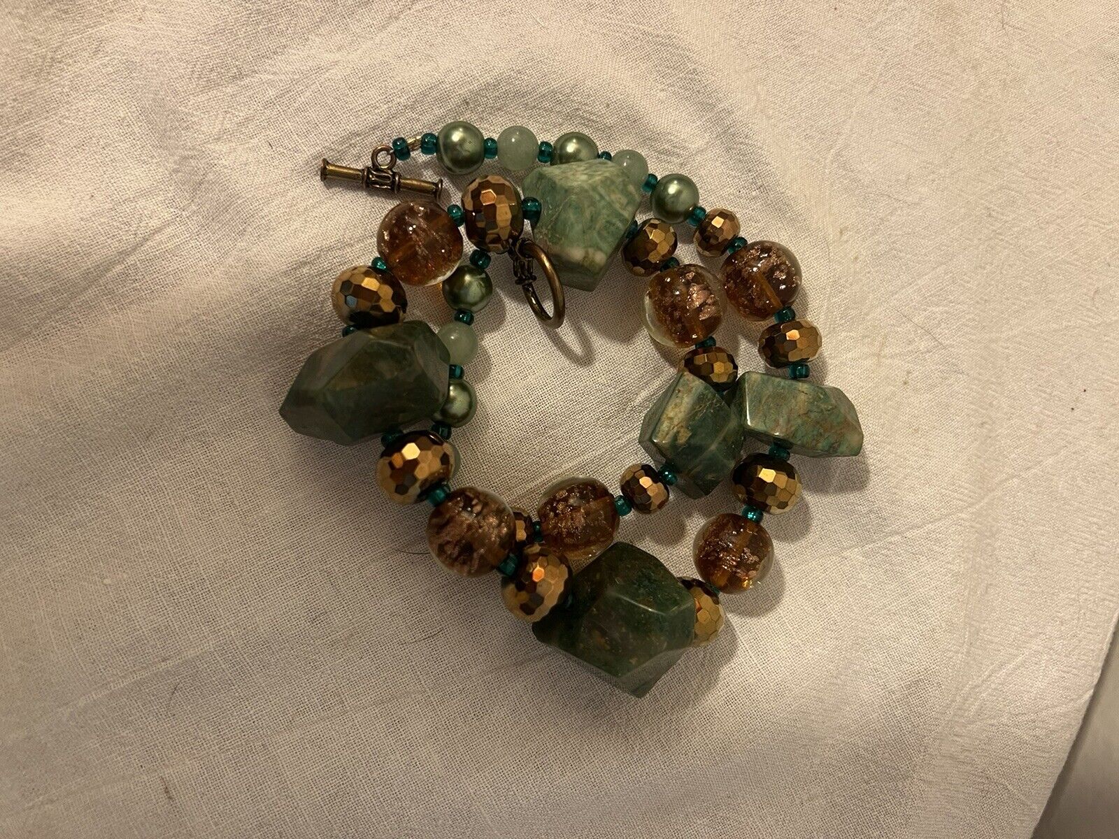 Unique Necklace w Murano Glass & Jade - image 8