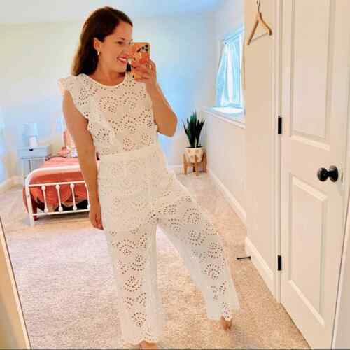 Alice McCall Sample White Eyelet Jumpsuit One Pie… - image 1