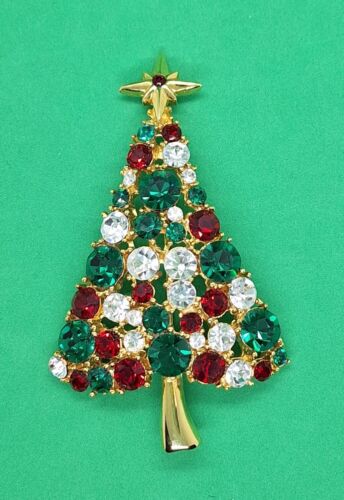 Vintage Christmas Tree Brooch, Unbranded