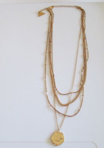 Anthropologie SERAFINA 4-Strand 16" - 18" Gold-Ton