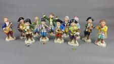 Excellent Pair Antique Dresden Monkey Band, 12 Figurines